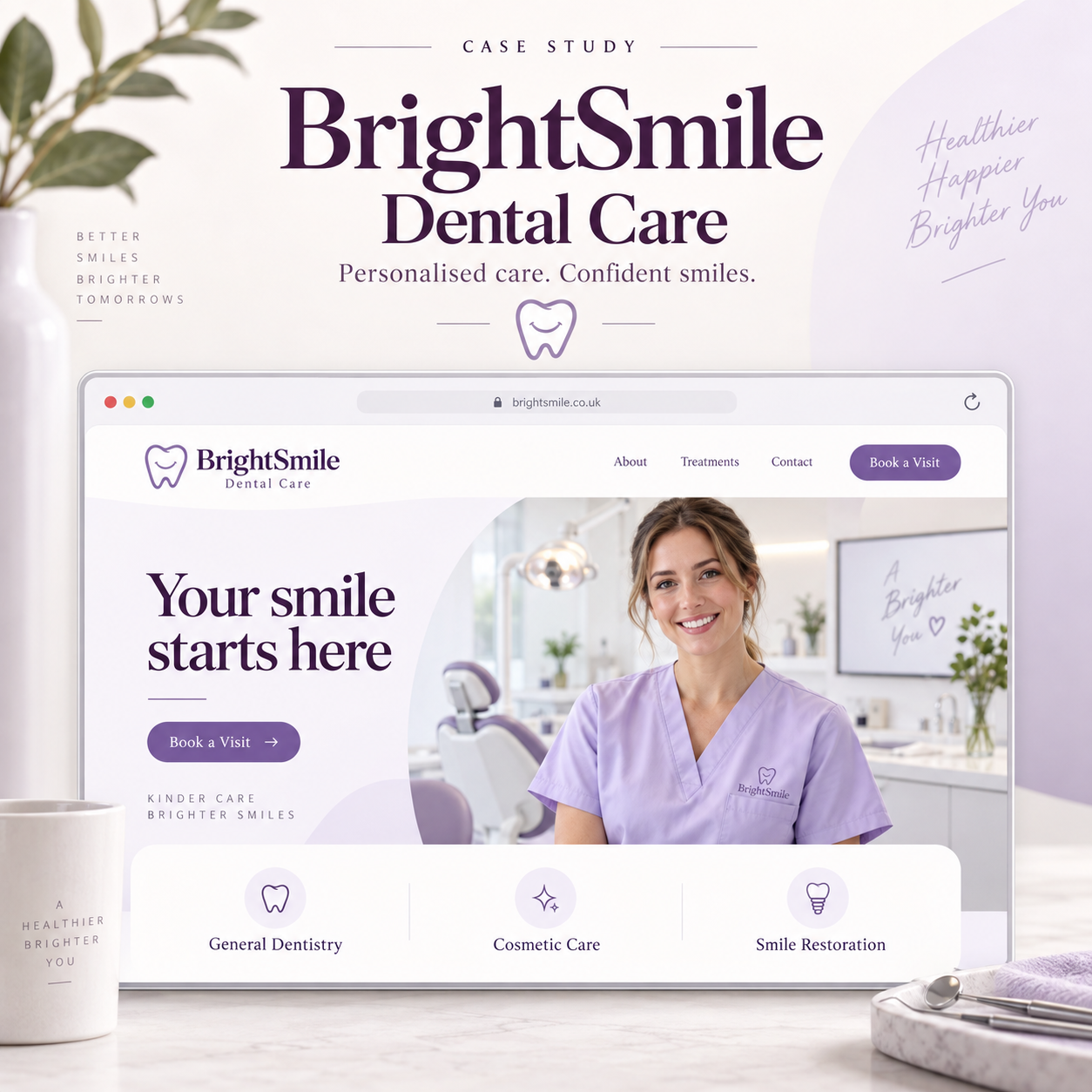 BrightSmile Dental Care website case study